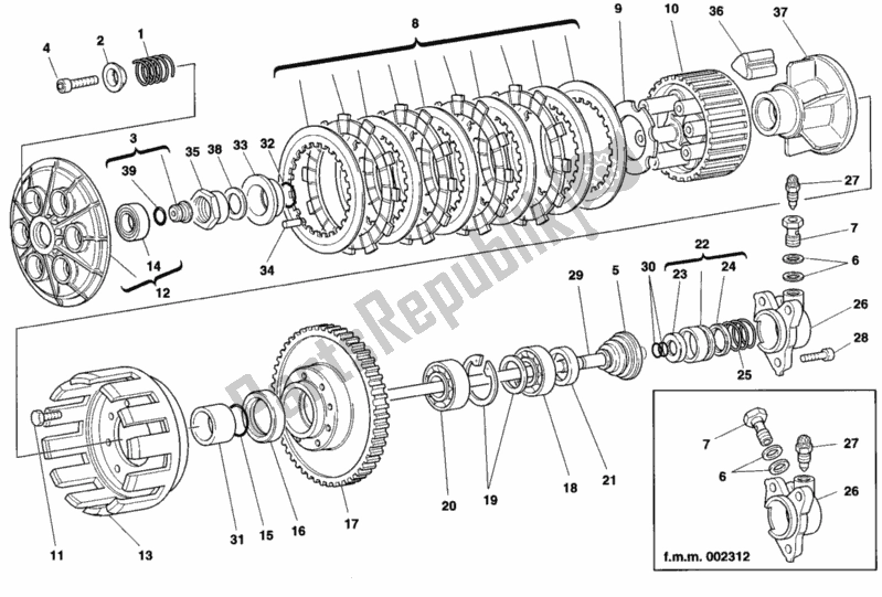 Alle onderdelen voor de Koppeling van de Ducati Supersport 900 SS USA 1992